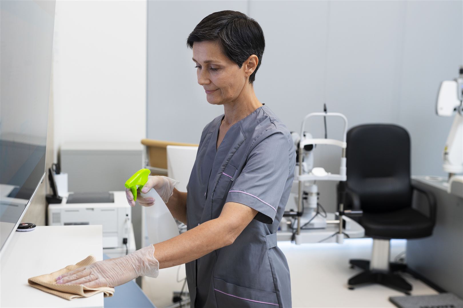 Medical office cleaning with hospital-grade disinfection protocols